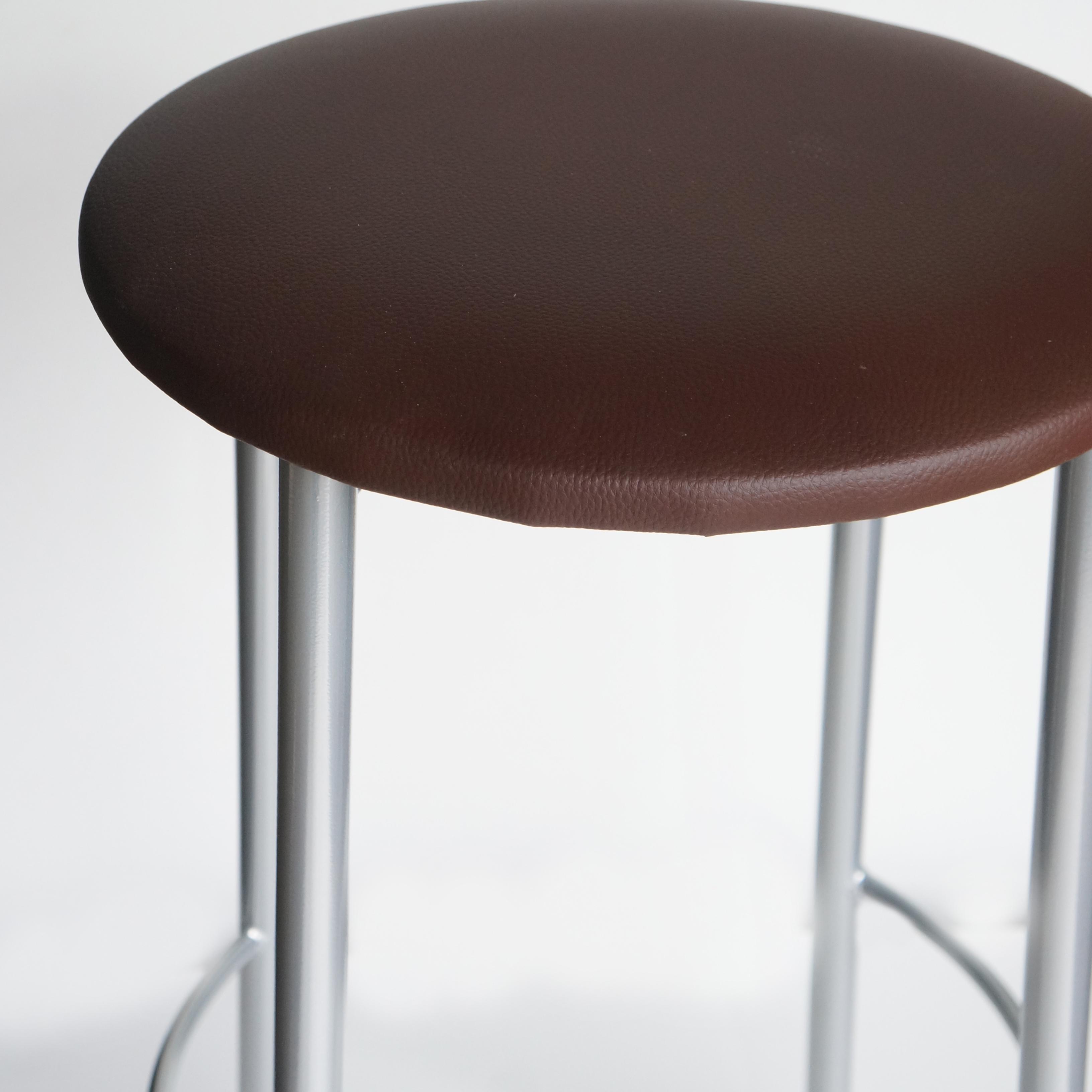 Барный табурет АНТ Марко Хокер алюминиевый каркас кожзаменитель Коричневый (26141-10) - фото 2