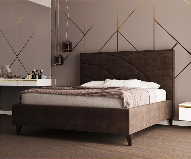 Кровать-подиум двуспальная NettaNew Design Standart Wood на ножках 160х200 см Коричневый Кровать-подиум двуспальная NettaNew Design Standart Wood на ножках 160х200 см Коричневый