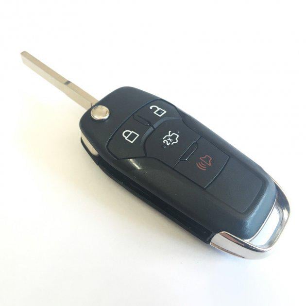 Выкидной ключ Ford Fusion на 4 кнопки с платой и иммобилайзером (LFP-2340)