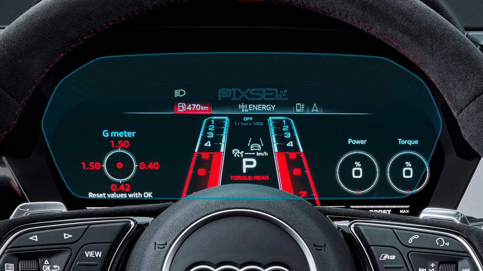 Стекло защитное Pixsel гибридный глянец на приборную панель Audi A3/S3/RS3 11,9“ 2020