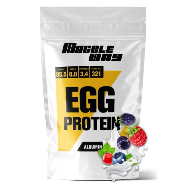 Протеин яичный альбумин для роста мышц MuscleWay EGG PROTEIN 500 г Лесные ягоды (21-137-ALB-fb-500g)