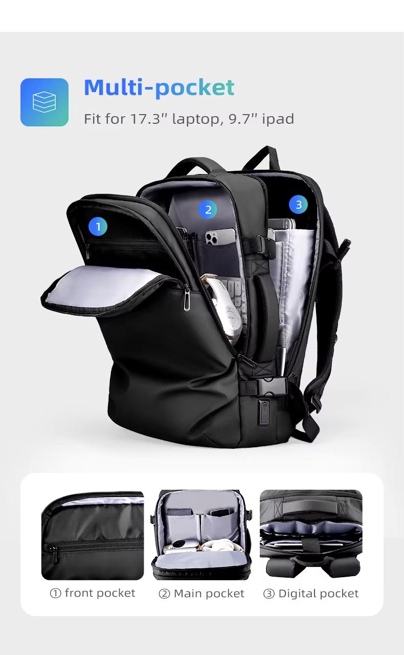 Міський рюкзак-сумка для ноутбука Mark Ryden Delta MR9711 ручної поклажі 17,3" Чорний (27735008) - фото 16 Міський рюкзак-сумка для ноутбука Mark Ryden Delta MR9711 ручної поклажі 17,3" Чорний (27735008) - фото 16