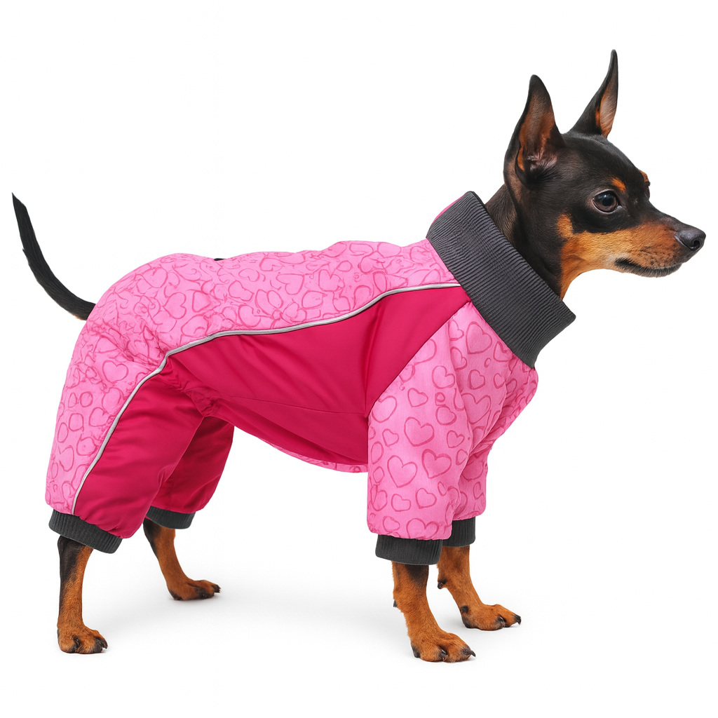 Комбинезон для собак девочек Diego Mini Snow Zip Сердце для мелких пород XXS (124182259)