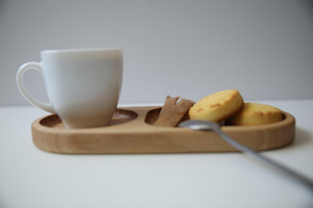 Подставка под кофейную чашку Эллипс двухсекционная Ясень (WDB-41.1) - фото 2