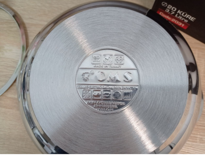 Каструля OMS з нержавіючої сталі з кришкою для газу і індукці 6,2 л (2031-6.2) - фото 3