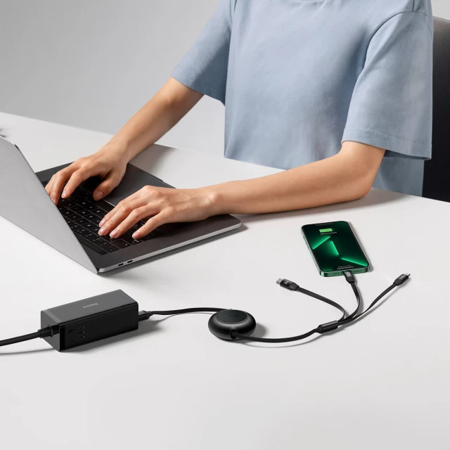 Кабель BASEUS CAMJ010201 Bright Mirror 2 Series 3в1 Micro USB/Lightning/Type-C 100W 1,1 м Black (11879267) - фото 3 Кабель BASEUS CAMJ010201 Bright Mirror 2 Series 3в1 Micro USB/Lightning/Type-C 100W 1,1 м Black (11879267) - фото 3