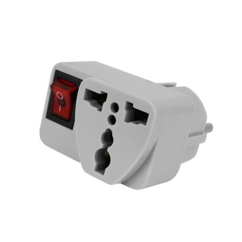 Переходник универсальный с US/UK/AU на EU вилку с выключателем 16 А 250 В White (877416) - фото 3