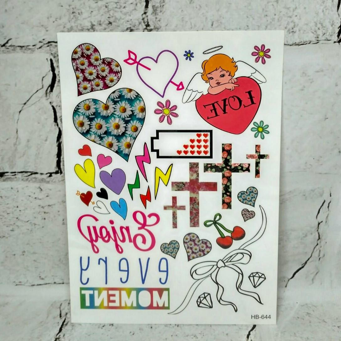 Тату временные Микс лист 15x21 см (HB-644)
