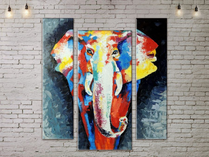 Картина модульная ArtStar Слон ADA0073 55х70 см 3 части