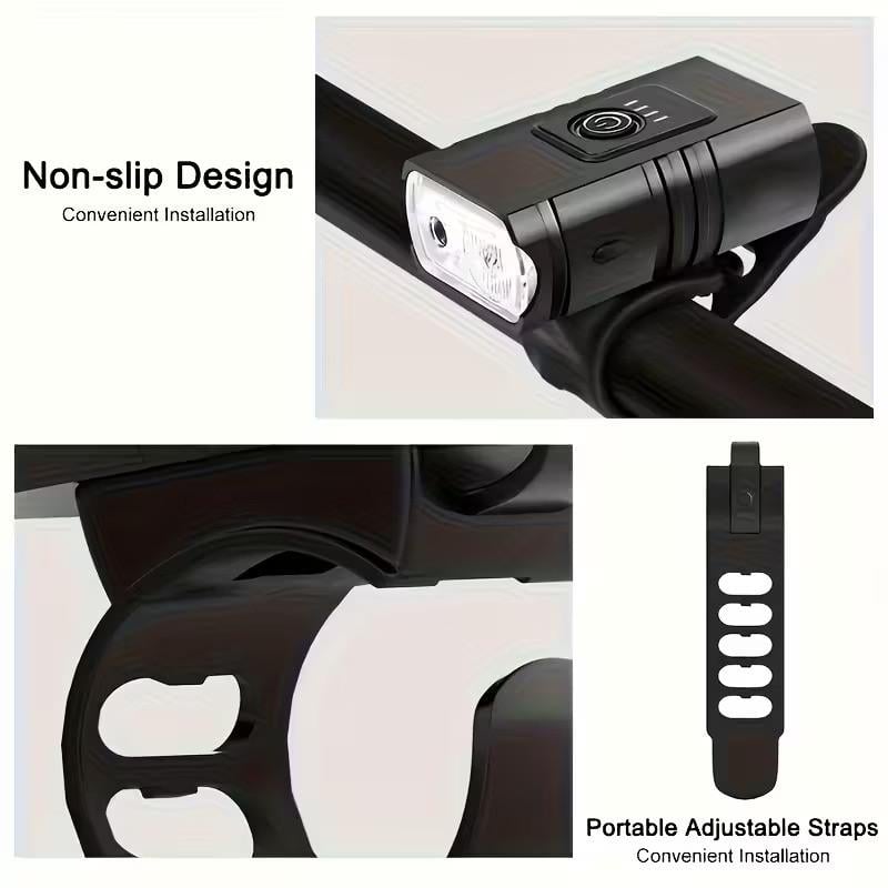 Ліхтар велосипедний світлодіодний акумуляторний USB-зарядка 6 режимів Чорний (2775942041) - фото 6