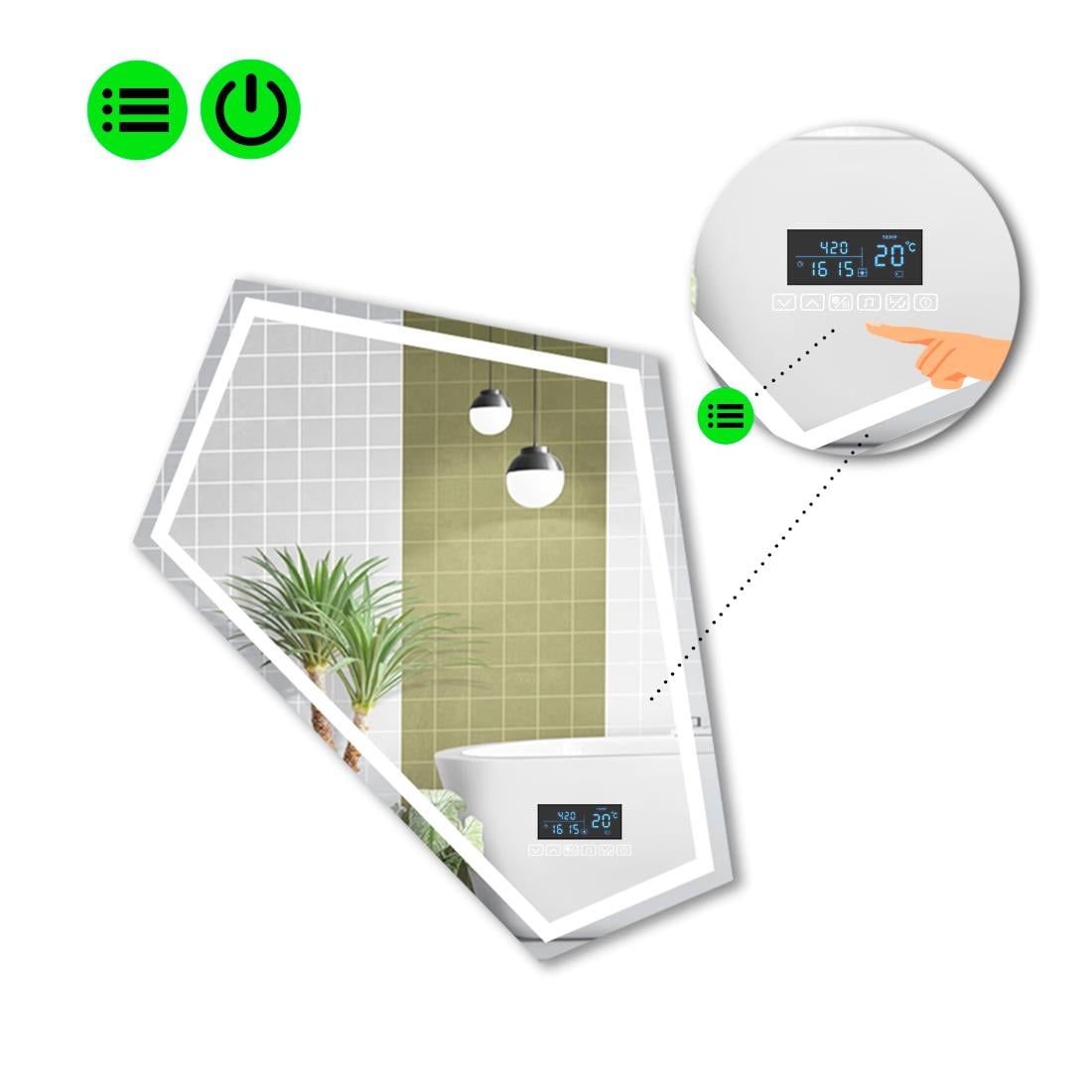 Зеркало с LED подсветкой Modulo 1 с Smart-блоком 140x110 см (8994626)