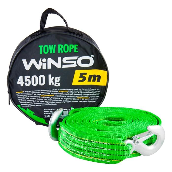 Буксирувальний трос WINSO Towe Rope 4,5 т 5 м 134550 Зелений (110521)