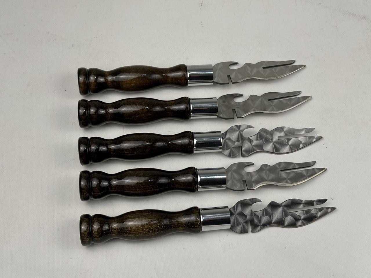 Набор вилка-нож для снятия мяса Grill Master ВЕНГЕ 5 шт. Коричневый (168-10-SH-3130)