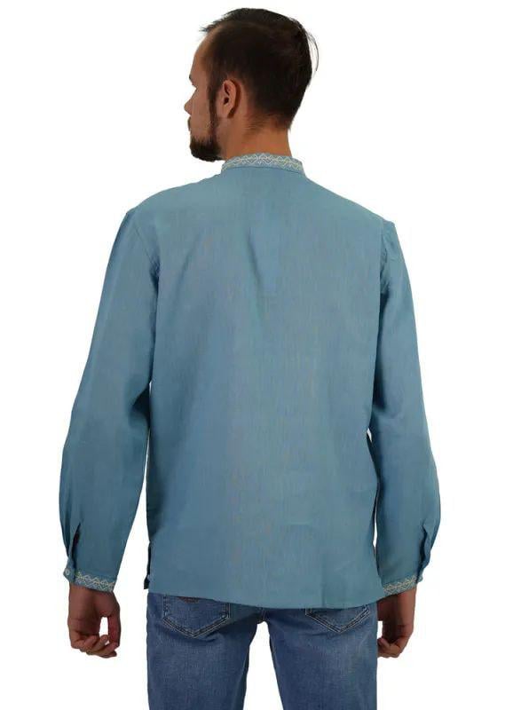 Вышиванка мужская р. 50 Голубой (293) - фото 5 Вышиванка мужская р. 50 Голубой (293) - фото 5