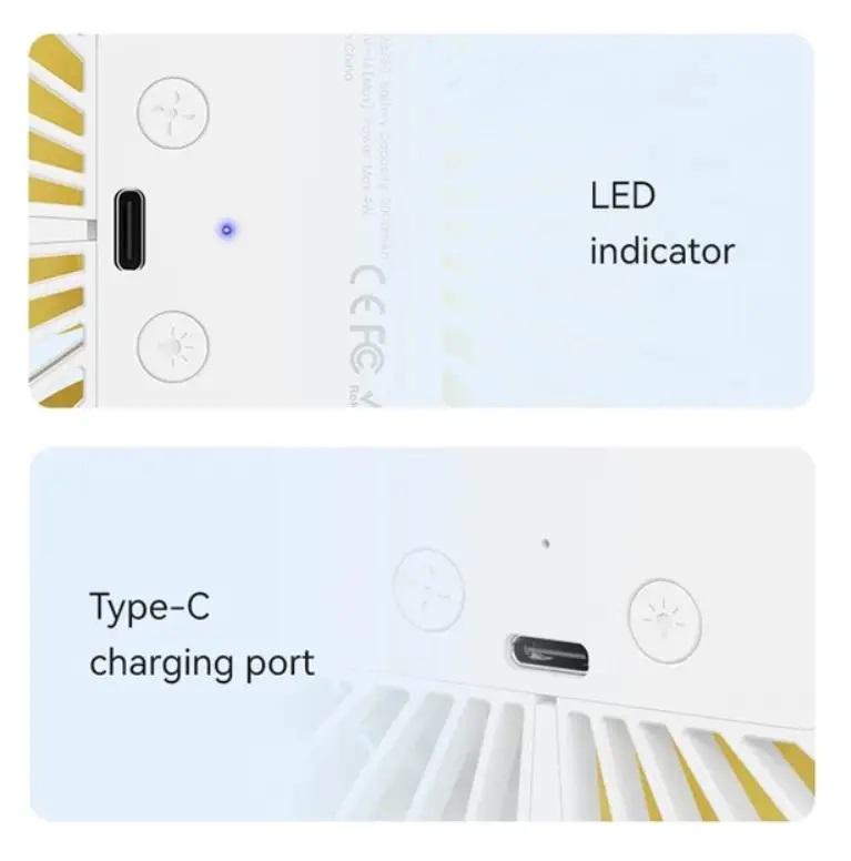 Вентилятор портативний USAMS ZB289 із гнучким штативом 2000 mAh White (605240) - фото 8 Вентилятор портативний USAMS ZB289 із гнучким штативом 2000 mAh White (605240) - фото 8