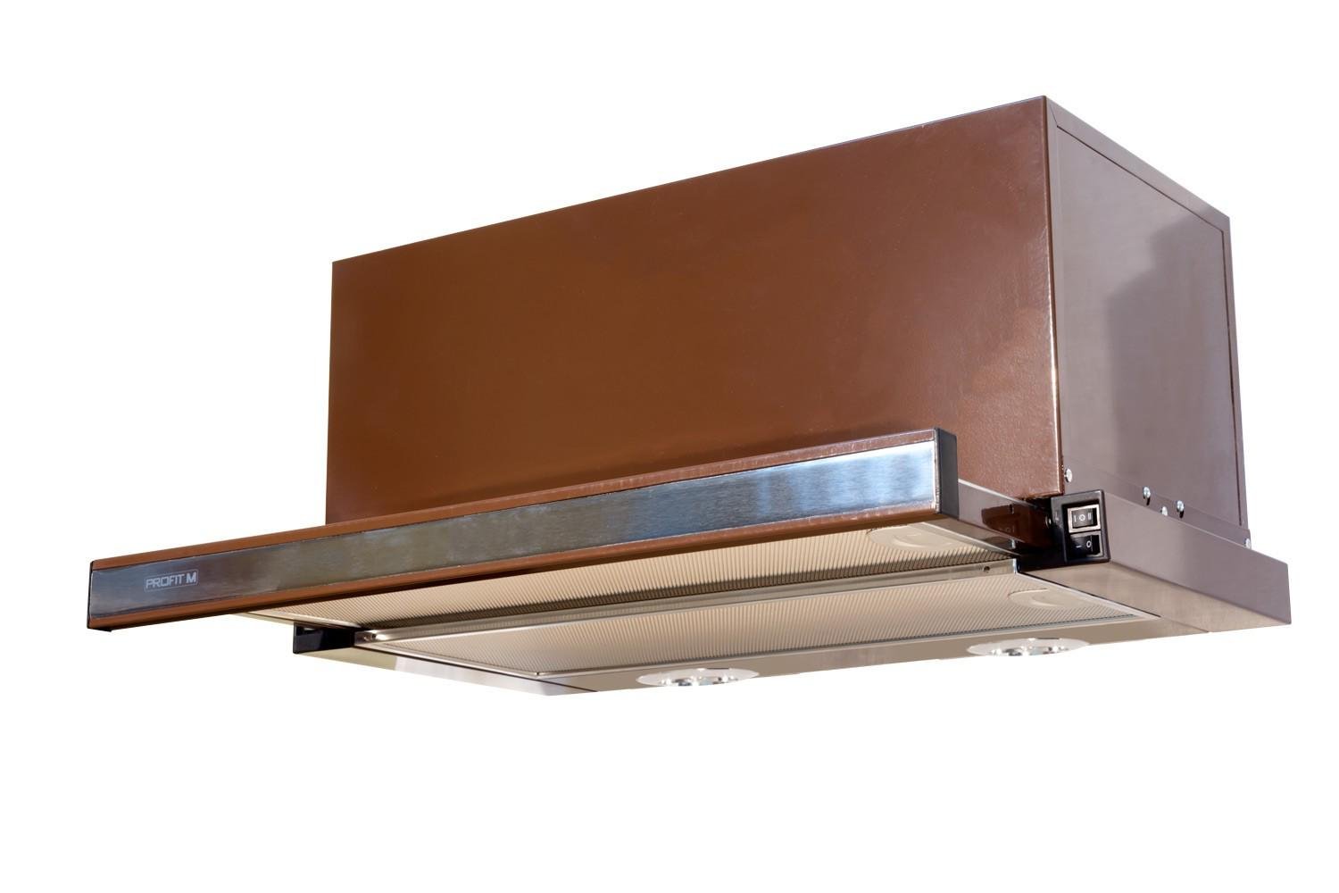 Вытяжка кухонная ProfitM Телескоп №2 60 см 1000 куб. м Коричневий/Нержавеющая сталь (20052032)