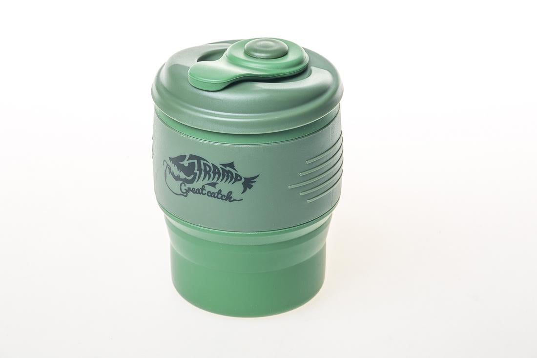 Кружка складная Tramp с крышкой 350 мл силиконовая Green (TRC-082-green)