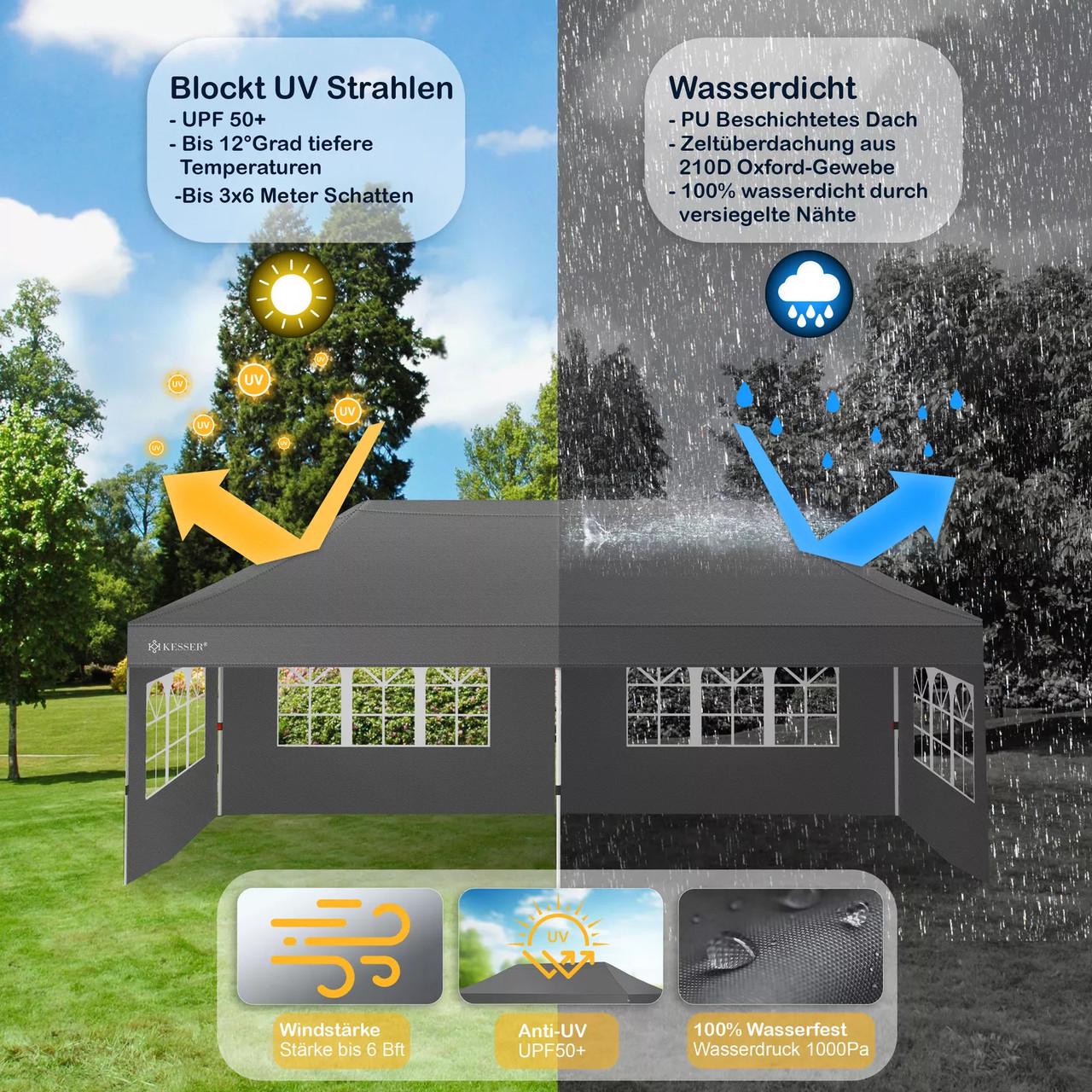 Павільйон садовий KESSER 6x3 м UV50+ Антрацит - фото 4 Павільйон садовий KESSER 6x3 м UV50+ Антрацит - фото 4