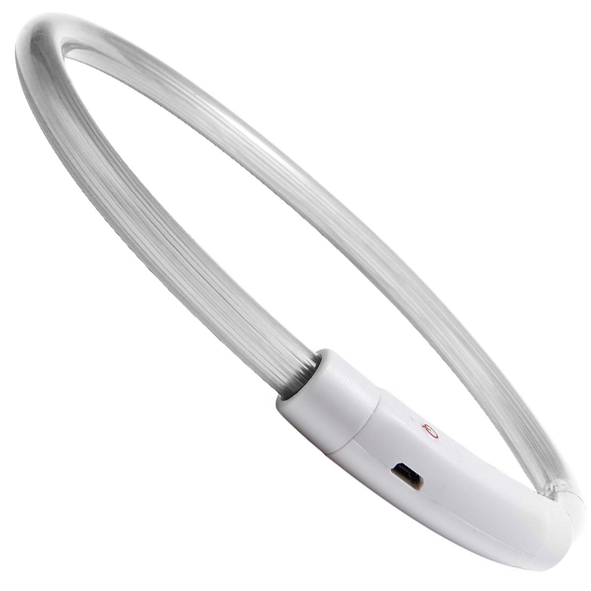 Ошейник iPets LC-01 с LED свечением L Белый