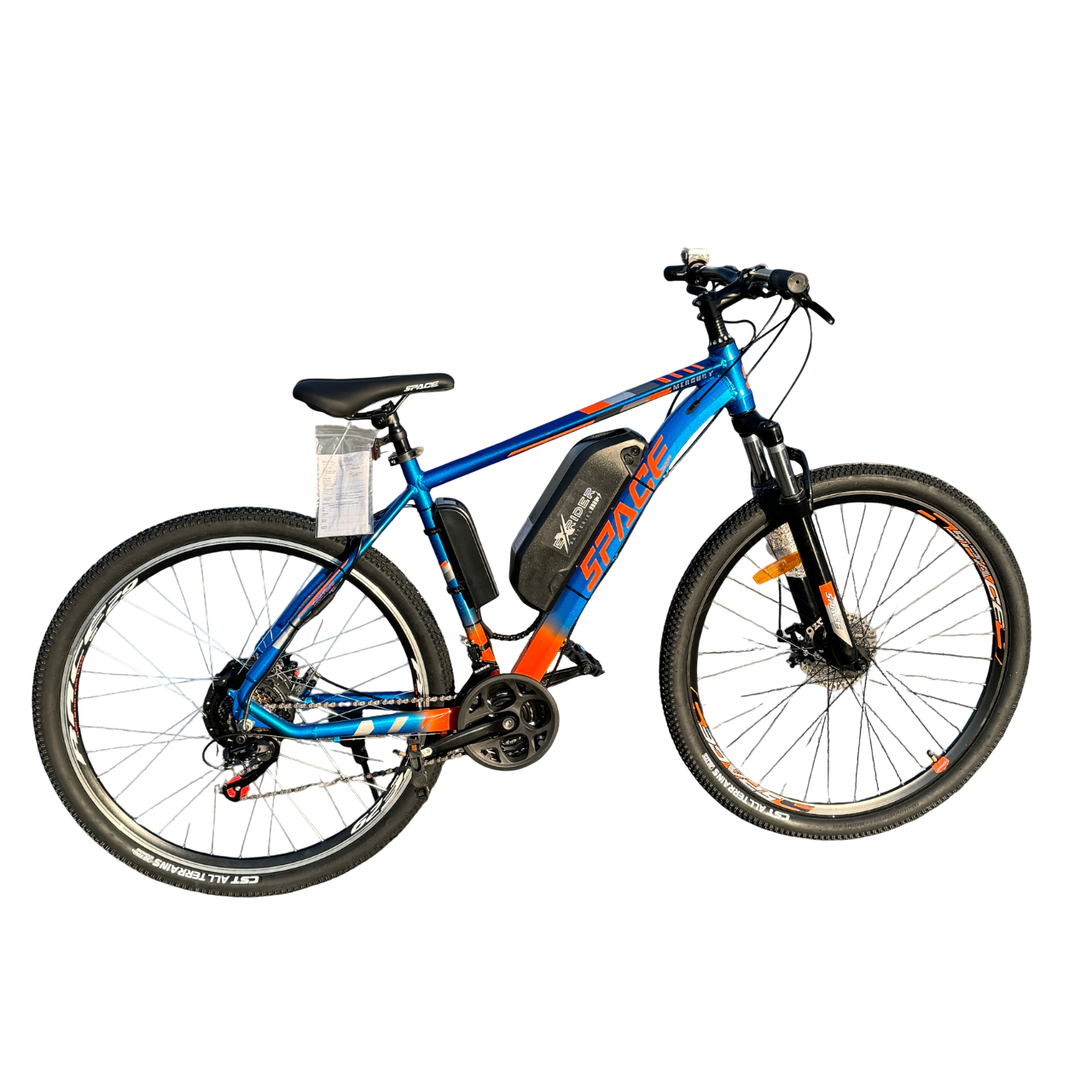 Велосипед з Е-комплектом 29" SPACE MERCURY Blue 2025 48 В 500 Вт MXSUS 18 Ah/до 75 км запас ходу