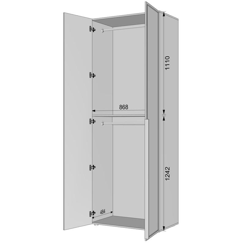 Шафа для одягу Idea С-7.1 з двома штангами Дуб крафт/Білий (1818) - фото 6