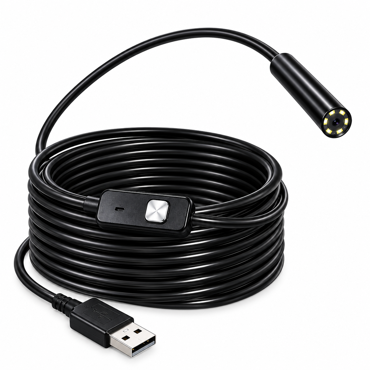 Эндоскоп USB гибкий Черный (42238)