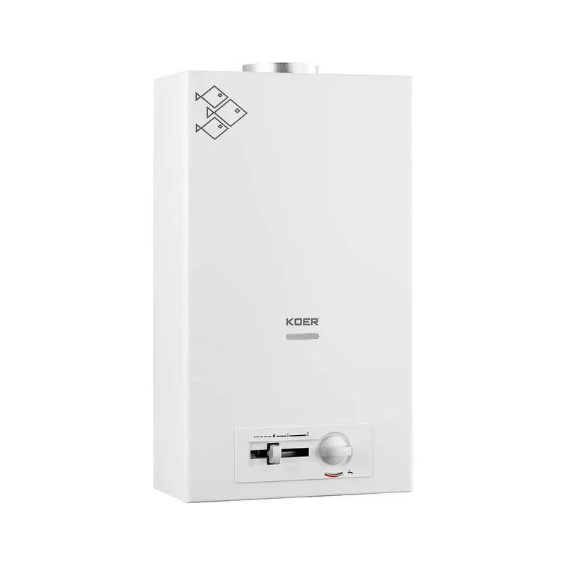 Газова колонка KOER KWH.G0410 димохідна з п'єзорозпалом 10 л/хв Білий (KR5663)