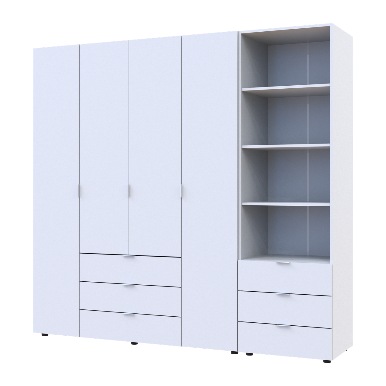 Шкаф для одежды Doros Гелар 4 ДСП с пеналом 215х49,5х203,4 см Белый (42005164)