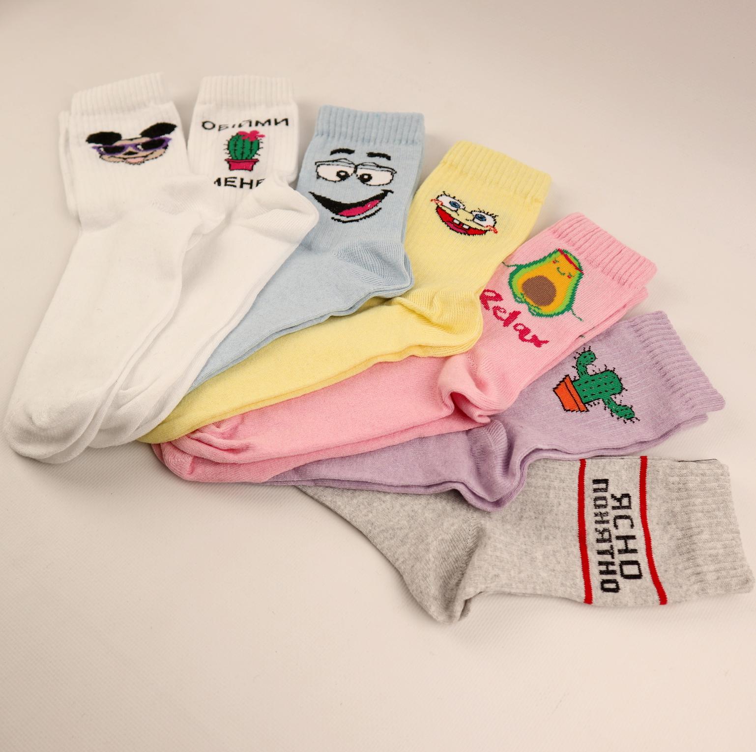 Подарочный набор женских носков с принтами 10 пар (4123342) - фото 7 Подарочный набор женских носков с принтами 10 пар (4123342) - фото 7