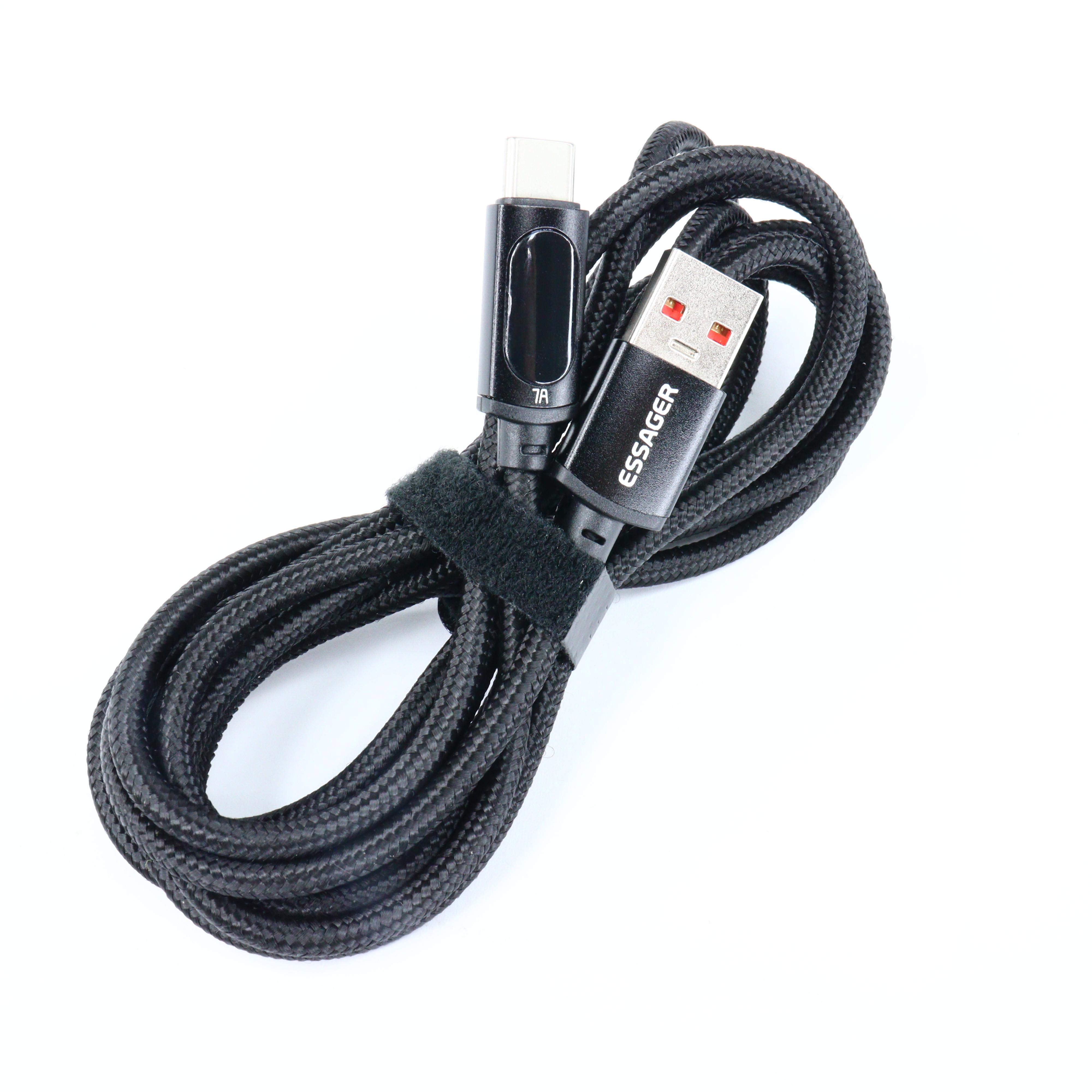 Кабель USB Essager Type-C із цифровим дисплеєм 100 W 7 А (021826)