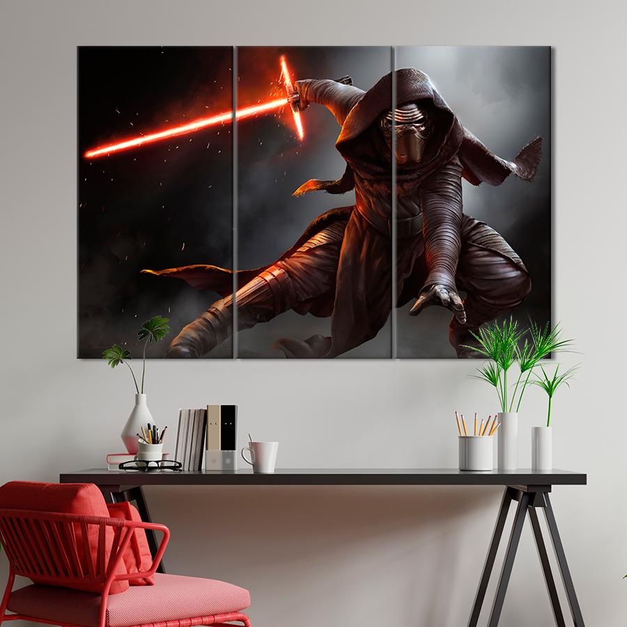 Настенний декор Мрачный злодей Звёздных войн Кайло Рен 78x48 см (A98-3)