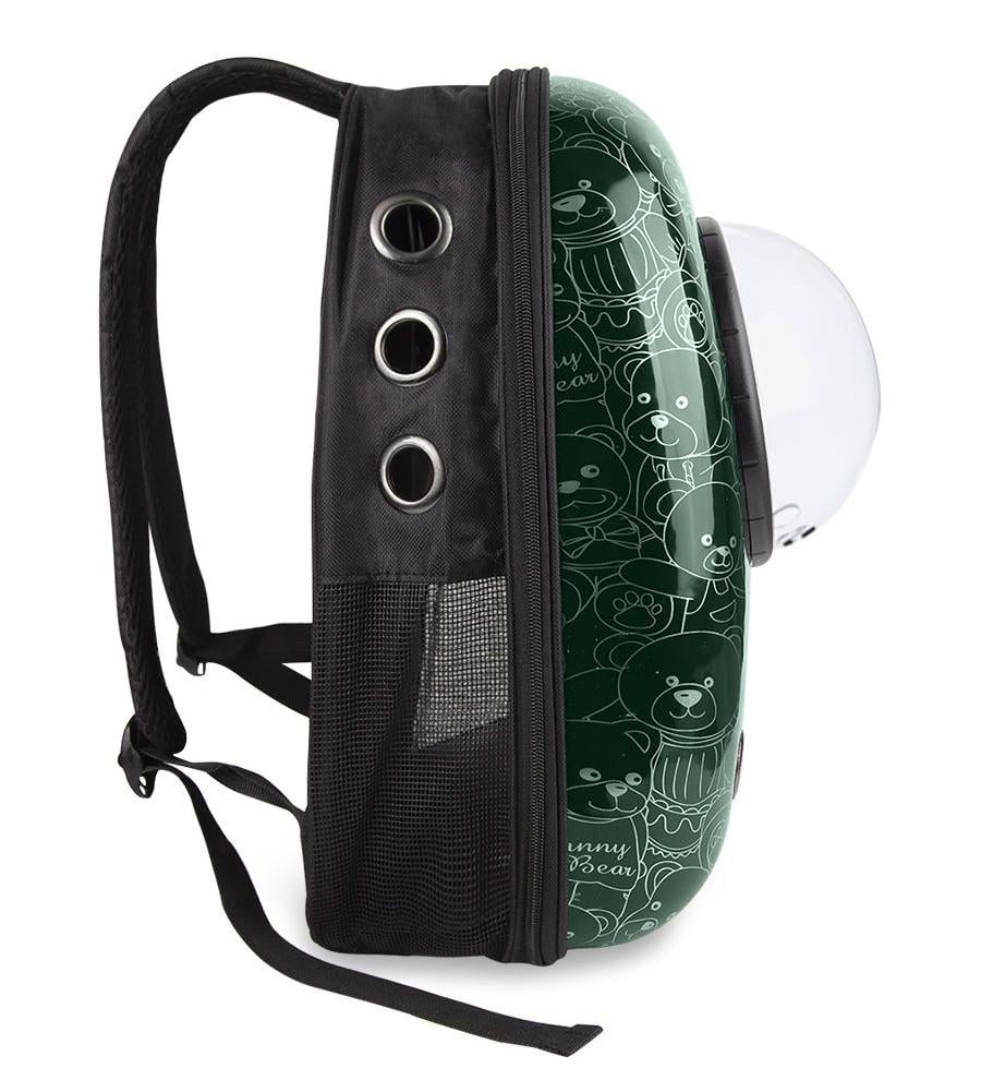 Рюкзак для переноски домашних питомцев CosmoPet CP-87 с иллюминатором 42х31х20 см Green Bear (3_06370) - фото 4 Рюкзак для переноски домашних питомцев CosmoPet CP-87 с иллюминатором 42х31х20 см Green Bear (3_06370) - фото 4