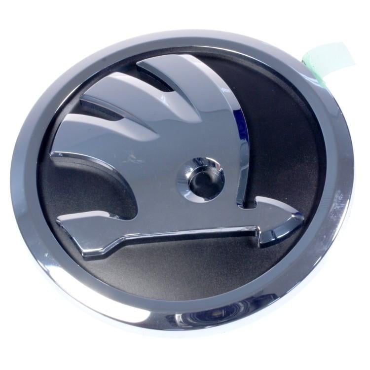 Эмблема решетки радиатора Skoda Octavia A7 13-14/Superb 14-15/Rapid 12-14/Yeti 14- матовая 90 мм (5JA853621AUL)