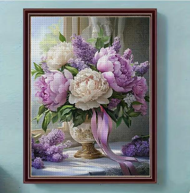 Набор для вышивки крестом Букет Космей 11CT канва Аида с нанесенным рисунком 40х50 см (2929433310)