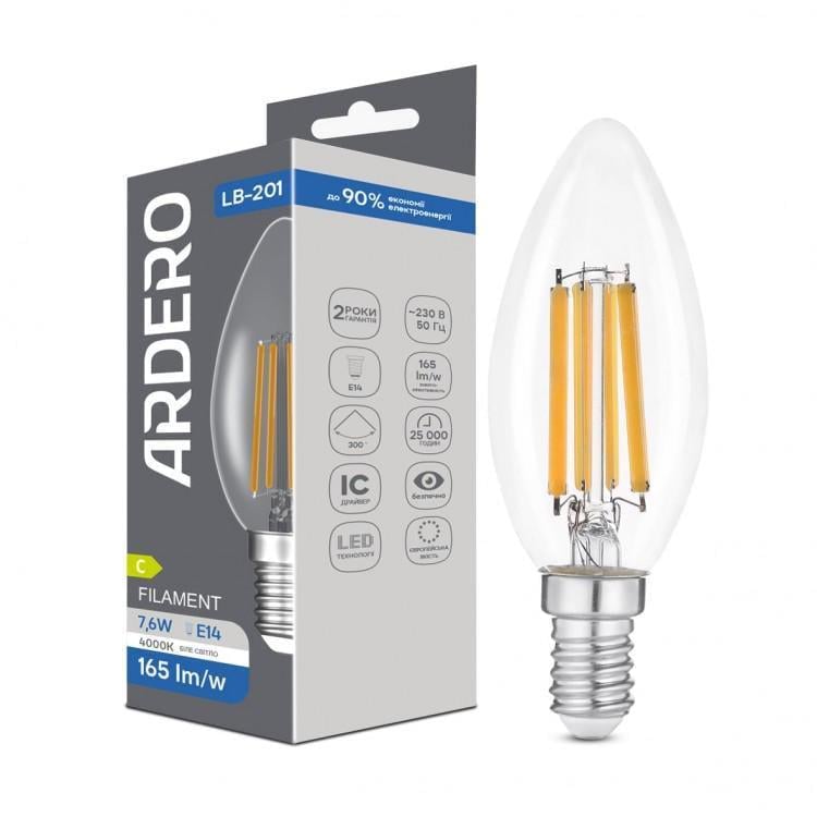 LED-лампа ARDERO LB-201 7,6 Вт E14 4000K (29177237)