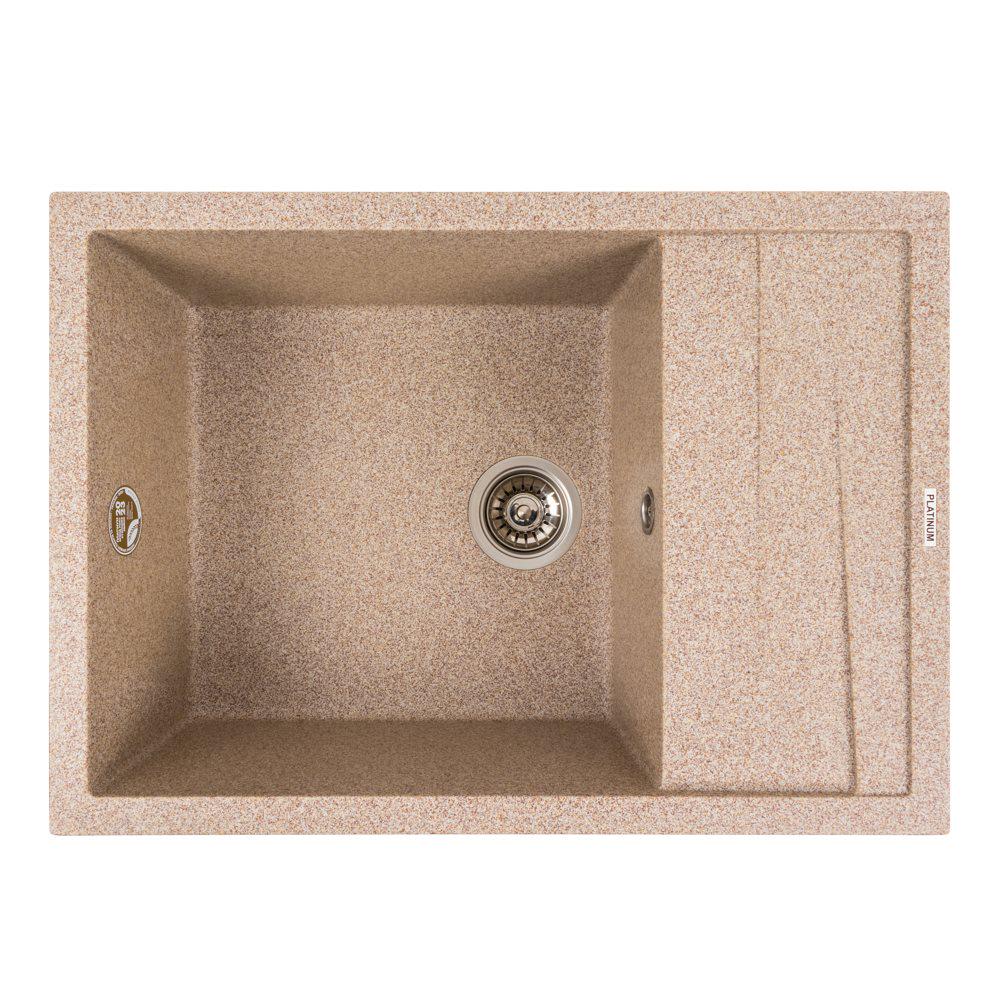 Мойка кухонная гранитная 7050 Cascada Platinum матовая Карамель - фото 1