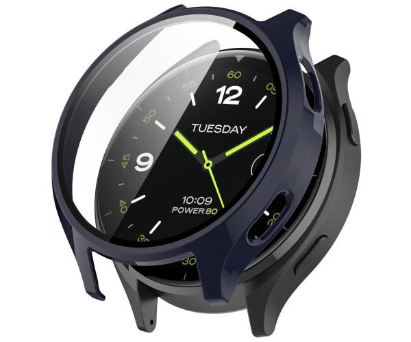 Чехол с защитным стеклом Protective Cover with Glass для Xiaomi Watch 2 Темно-синий