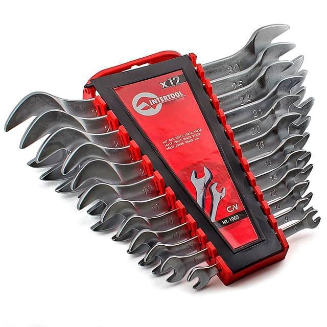 Набор ключей Intertool Cr-V рожковые 6-32 мм 12 од. (000027858)