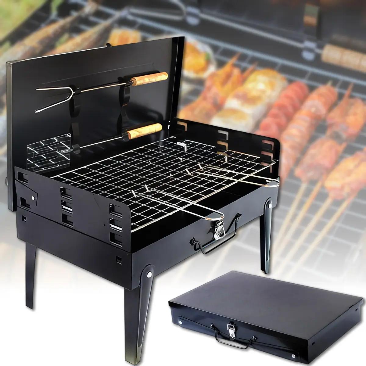 Мангал-кейс розкладний на ніжках з вилкою/лопаткою/решіткою 43х26х47 см (CA-07) - фото 5 Мангал-кейс розкладний на ніжках з вилкою/лопаткою/решіткою 43х26х47 см (CA-07) - фото 5
