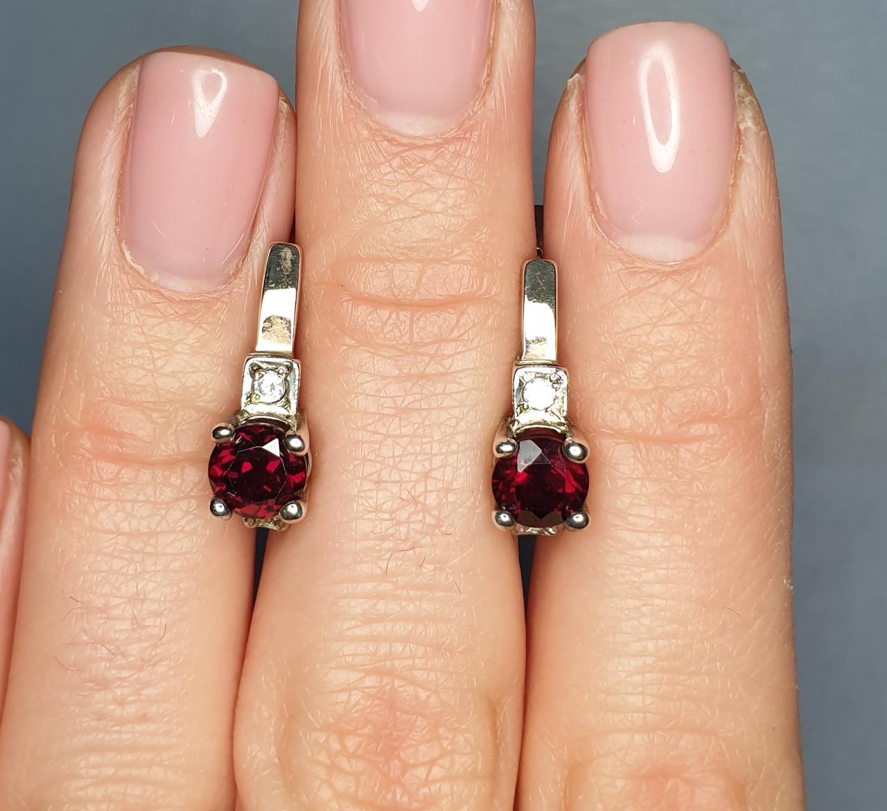 Серьги серебряные с гранатом 4,63 г (1357783676)