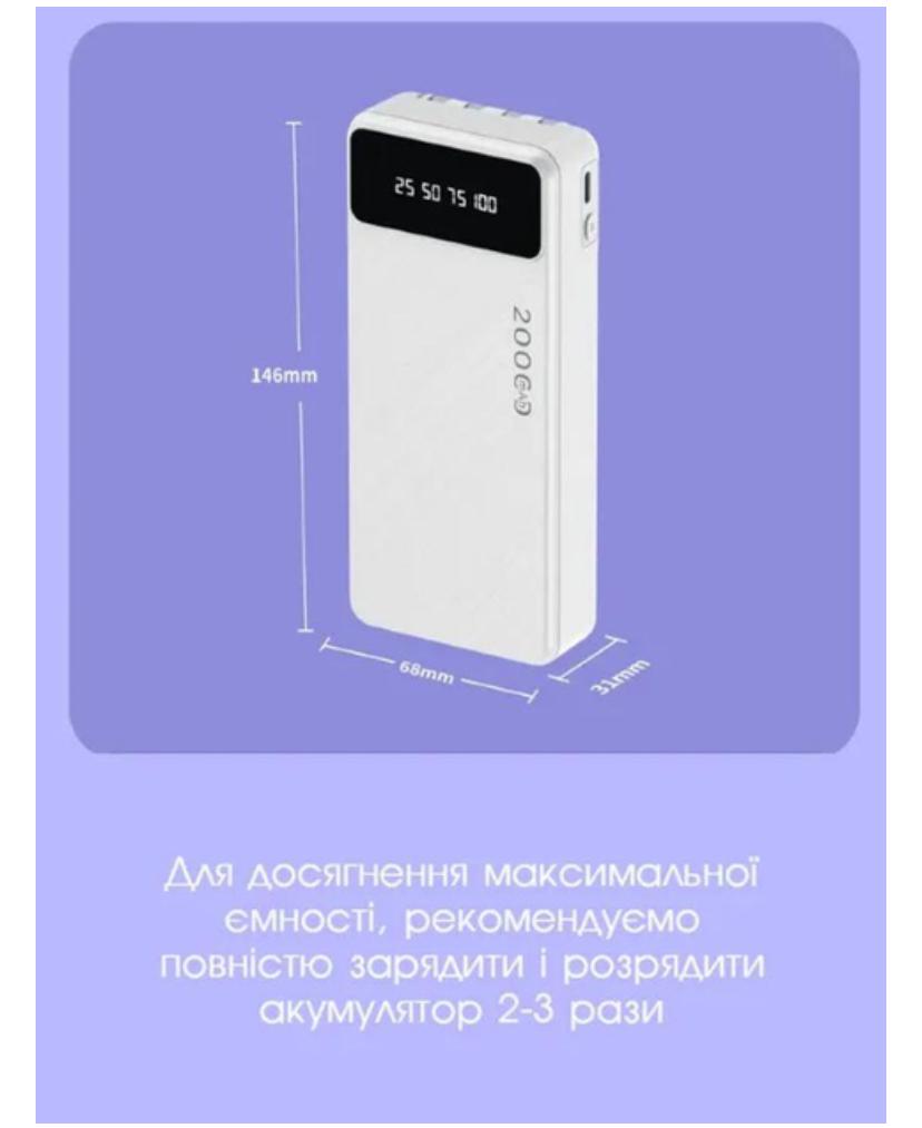 Повербанк Awei P132K 20000 mAh Білий (30151245ER) - фото 3