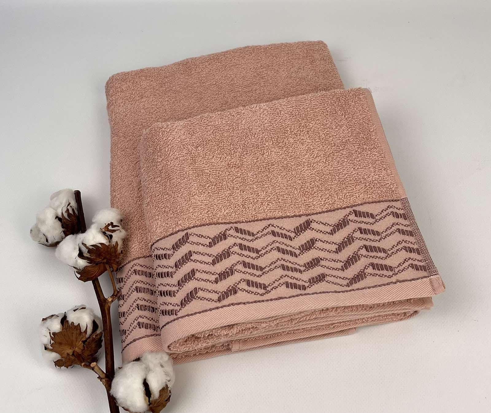 Набор полотенец Altinbasak Pera Luca 2 шт. Персиковый (CN28385)