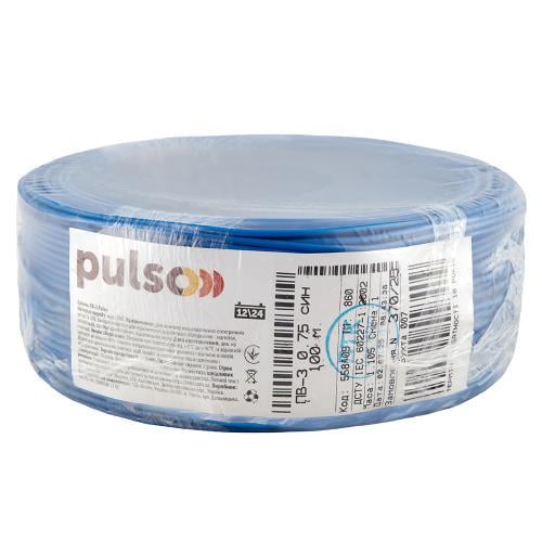 Провід гнучкий PULSO ПВ-3 0,75 кв. мм бухта 100 м Синій (00000065465) Провід гнучкий PULSO ПВ-3 0,75 кв. мм бухта 100 м Синій (00000065465)