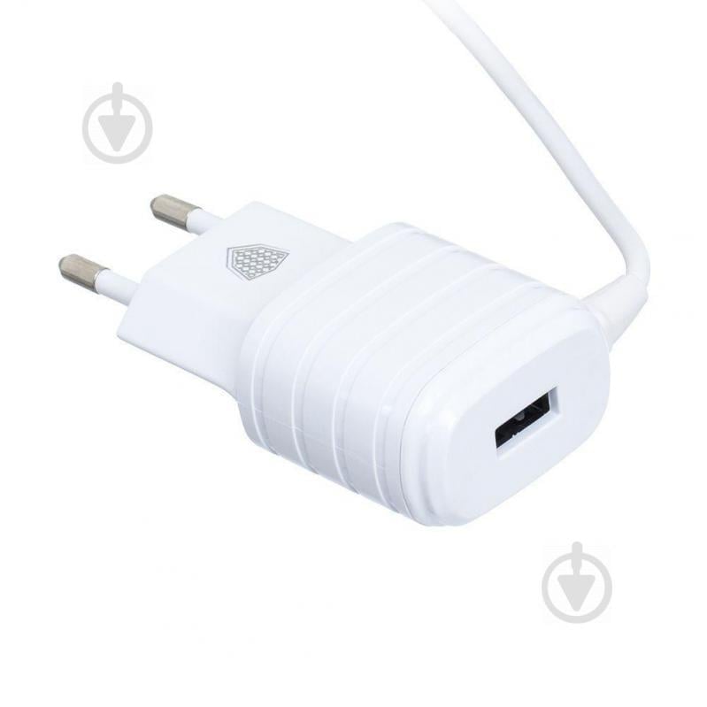Мережеве заряджання Inkax CD-09 2.1A 1 USB + кабель Lightning Білий