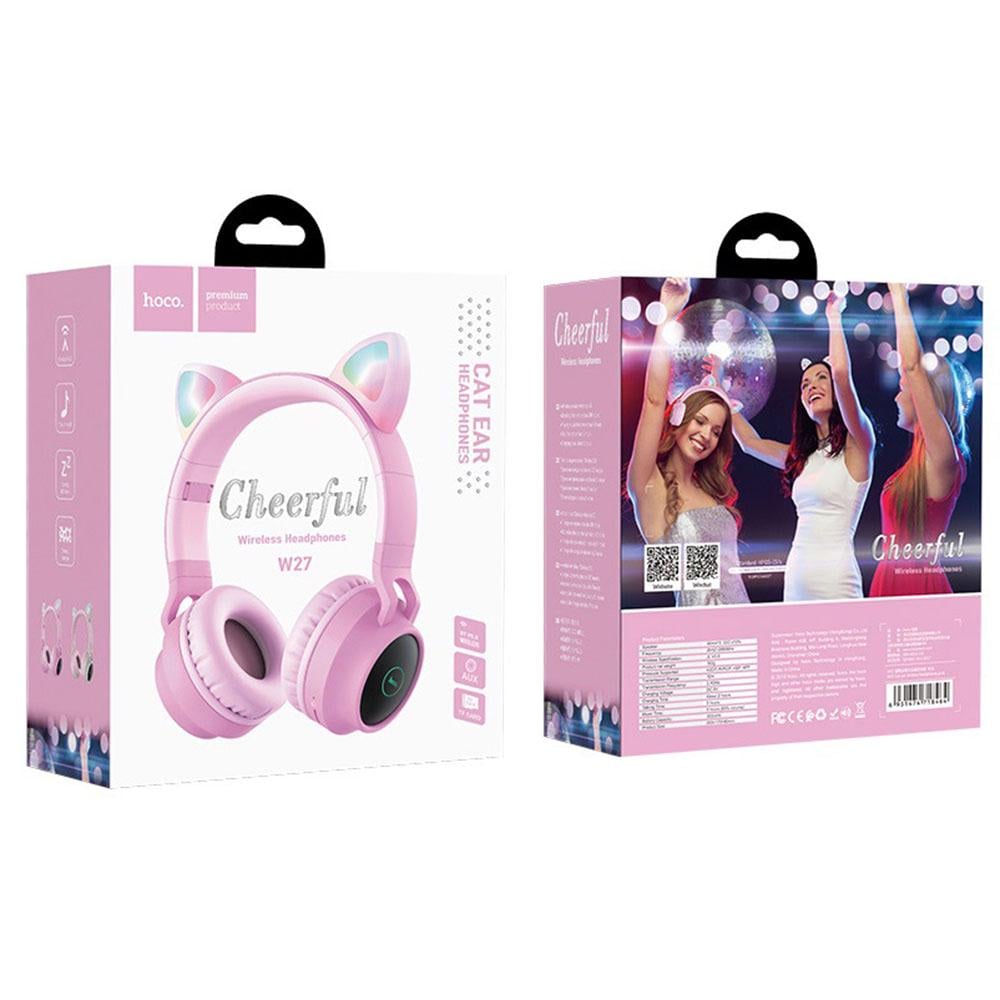 Навушники Hoco W27 Cat Ear Bluetooth Pink - фото 2