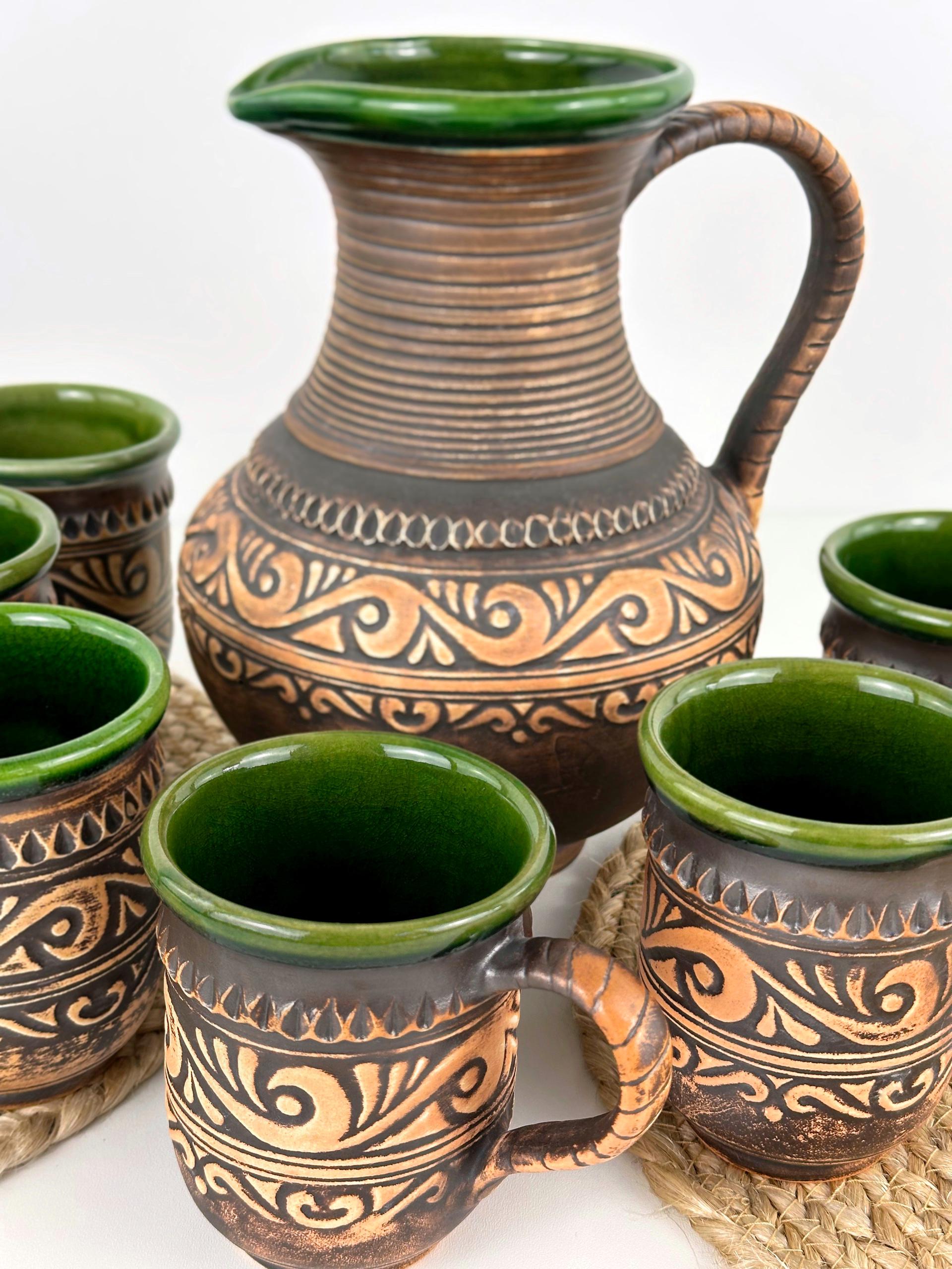 Набір глиняного посуду для компоту Гражда на 6 чоловік Коричневий (17019-29) - фото 9