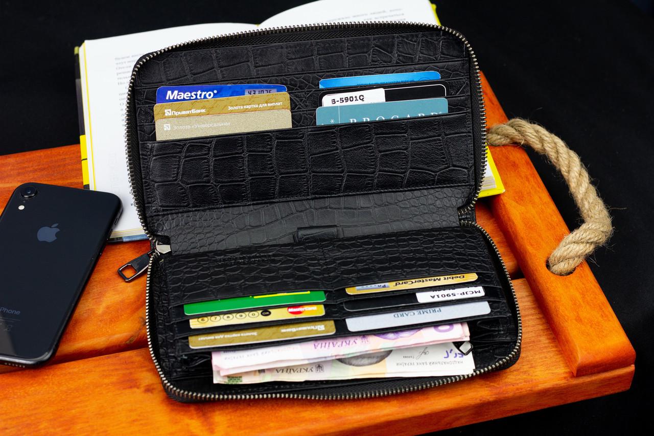 Кошелек-клатч Marco Coverna на молнии с блоком под карты из натуральной кожи Черный (MCJP-5901A) - фото 9 Кошелек-клатч Marco Coverna на молнии с блоком под карты из натуральной кожи Черный (MCJP-5901A) - фото 9