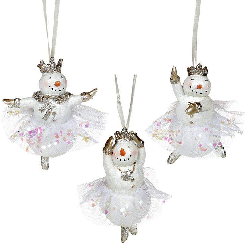 Набор Балет Снеговиков 8,7х6,3х10,5 см 3 шт. Шампань (BD-838-277)