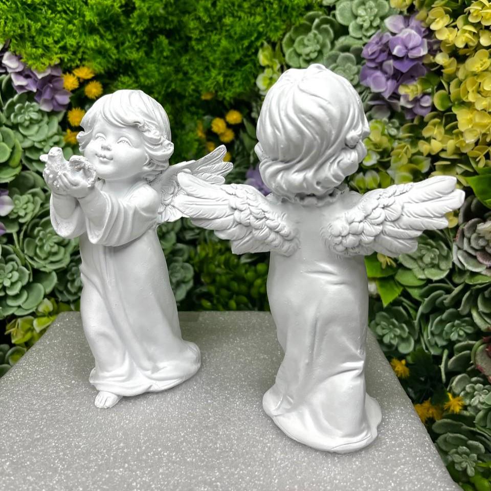 Фігурки Янголятко з гніздом 17x12x8 см і Янгол з голубом (17x12x8 см (29614594) - фото 5 Фігурки Янголятко з гніздом 17x12x8 см і Янгол з голубом (17x12x8 см (29614594) - фото 5