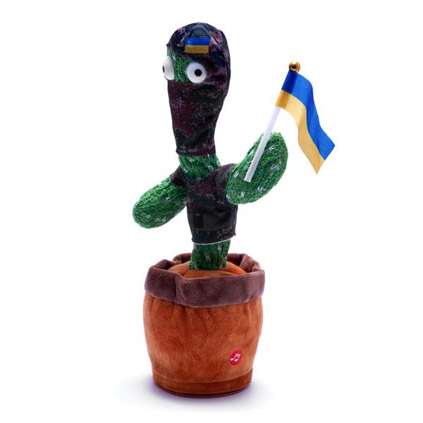 Интерактивная игрушка повторюшка Dancing Cactus Патриот Валера с подсветкой 32 см - фото 2